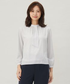 J.PRESS LADIES 幾何プリント モックネック カットソー