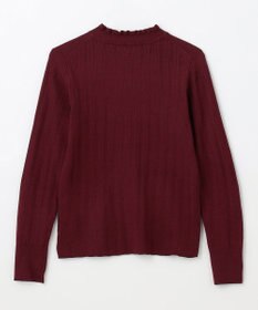 ANY 【洗濯機可/吸湿発熱】フリルネックリブニット