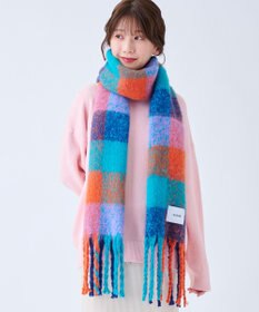 MOONBAT estaa ボリュームマフラー カラーブロック／手洗い可