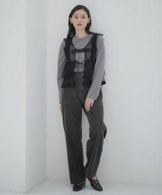 Green Parks ・Ｄｏｕｂｌｅ　Ｆｌａｇｓ　リボン刺繍ストレートデ