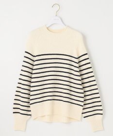 ANY SIS 【洗える】ハイネックボーダー ニット