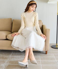 Feroux きらめきチェックフレア スカート