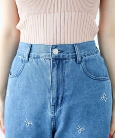 Green Parks ・Ｄｏｕｂｌｅ　Ｆｌａｇｓ　リボン刺繍ストレートデ