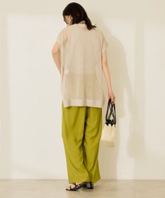 AMERICAN HOLIC ウォッシャブルシアーニットフレンチスリーブトップス