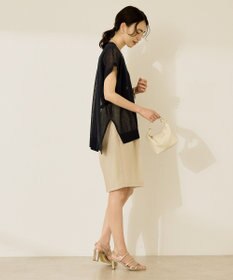 AMERICAN HOLIC ウォッシャブルシアーニットフレンチスリーブトップス