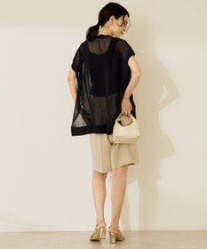 AMERICAN HOLIC ウォッシャブルシアーニットフレンチスリーブトップス