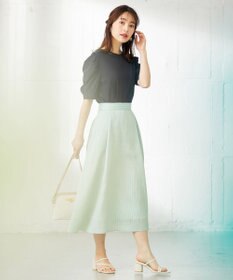 ANY SIS 【洗える】エアリーストライプ スカート