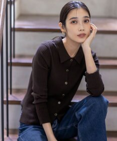 ANY SIS S CICA加工 襟デザイン ニット