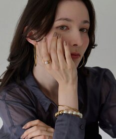 Phoebe メタルボールゴムブレスレット　ゴールド