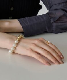 Phoebe メタルボールゴムブレスレット　ゴールド