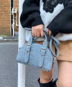 WEGO ハトメハンドルミニボストンショルダー