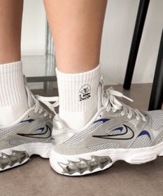 WEGO 手描き風刺繍アンクルパイルソックス