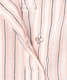 J.PRESS LADIES 【洗える・接触冷感】ドビー強撚ストライプ スキッパー ブラウス