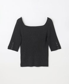 GRACE CONTINENTAL ラメリブニットトップ