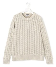 J.PRESS YORK STREET 【UNISEX】ピグメントコットン ケーブルニット