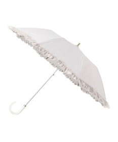 MOONBAT ランバン オン ブルー 晴雨兼用日傘 折りたたみ傘 ビジュー付きオーガンジーフリル 遮光 遮熱 UV