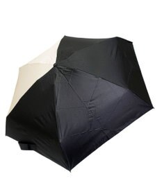 +RING UNISEX プラスリング 晴雨兼用 簡単開閉式折傘 BLK×BGE T1339