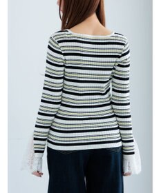 Te chichi レースカフスリブニット