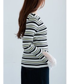 Te chichi レースカフスリブニット