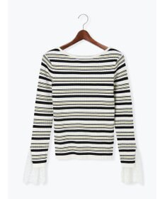 Te chichi レースカフスリブニット