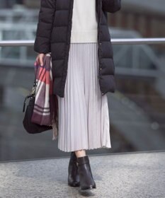 J.PRESS LADIES 【洗える】マロンサテン プリーツ スカート