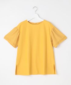 自由区 【WEB限定カラーあり】【UVカット・吸水速乾・洗える】ツイストプレーンラッフルスリーブ カットソー