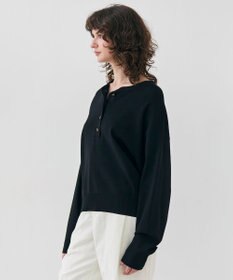 BEIGE， 【洗える】LAURA / クルーネックボタンニットトップス