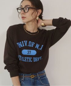 WEGO 【ANGIE VINTAGE】GILDAN カレッジロゴ オーバーサイズ プリント ロンT