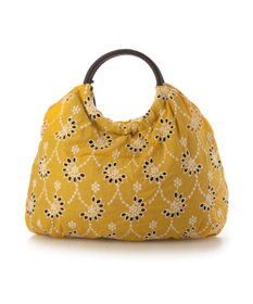 UNBILLION カシュカシュ cachecache / 花刺繍メッシュハンドルトートバッグ