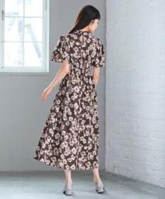 Feroux 【洗える】フラワープリント クラシカル ワンピース