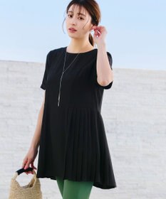 Tiaclasse 【新色追加・洗える】サイドプリーツチュニックブラウス