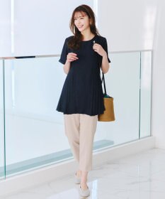 Tiaclasse 【新色追加・洗える】サイドプリーツチュニックブラウス