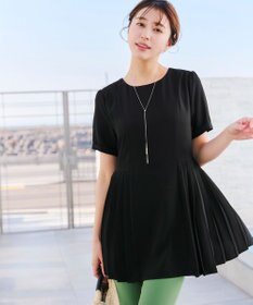 Tiaclasse 【新色追加・洗える】サイドプリーツチュニックブラウス