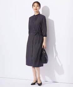 J.PRESS LADIES L 【洗える】ドットデシンプリント ピンタック ワンピース