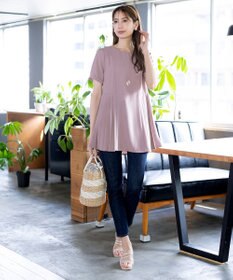 Tiaclasse 【新色追加・洗える】サイドプリーツチュニックブラウス