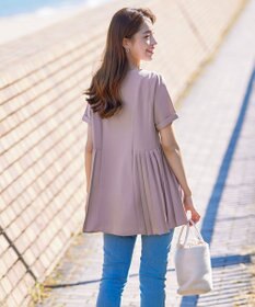 Tiaclasse 【新色追加・洗える】サイドプリーツチュニックブラウス