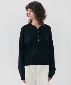 BEIGE， 【洗える】LAURA / クルーネックボタンニットトップス