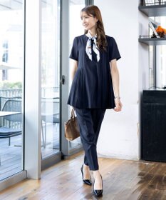 Tiaclasse 【新色追加・洗える】サイドプリーツチュニックブラウス