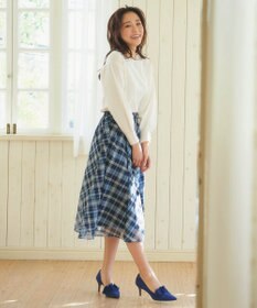 Feroux 【洗える】パールポイントパフスリーブ ニット