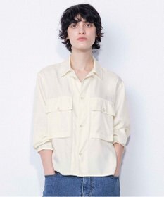 NAVE 【ReNAVE・セットアップ可/洗える/UVケア/接触冷感】フィブリルシャンブレー オープンカラーシャツ