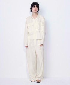 NAVE 【ReNAVE・セットアップ可/洗える/UVケア/接触冷感】フィブリルシャンブレー オープンカラーシャツ