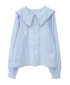 earth music&ecology 配色ピコレースブラウス