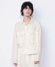 NAVE 【ReNAVE・セットアップ可/洗える/UVケア/接触冷感】フィブリルシャンブレー オープンカラーシャツ