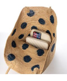 UNBILLION カシュカシュ cachecache / ドット柄ラフィアビッグトートバッグ カゴバッグ