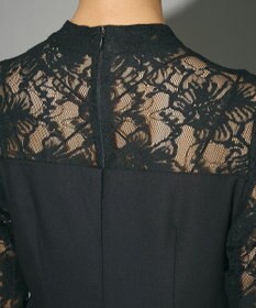 Green Parks コサージュ付レースペプラムロンパース