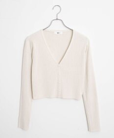 WEGO カラーリブショートカーデ