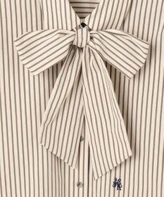 組曲 【ボウタイ付き】コンパクトシャーティング ストライプシャツ