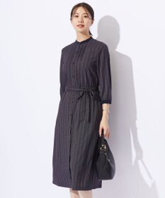 J.PRESS LADIES L 【洗える】ドットデシンプリント ピンタック ワンピース