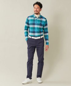 23区GOLF 【MEN】【吸水速乾・UVケア】 チェック柄プリント 長袖シャツ