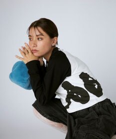 OP／FILA 【Kappa】ショート丈 シルエットロゴ ラグランロンT